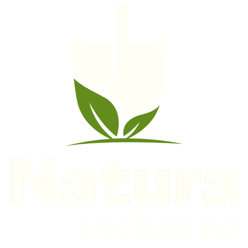 Logo met groene bladeren en het woord