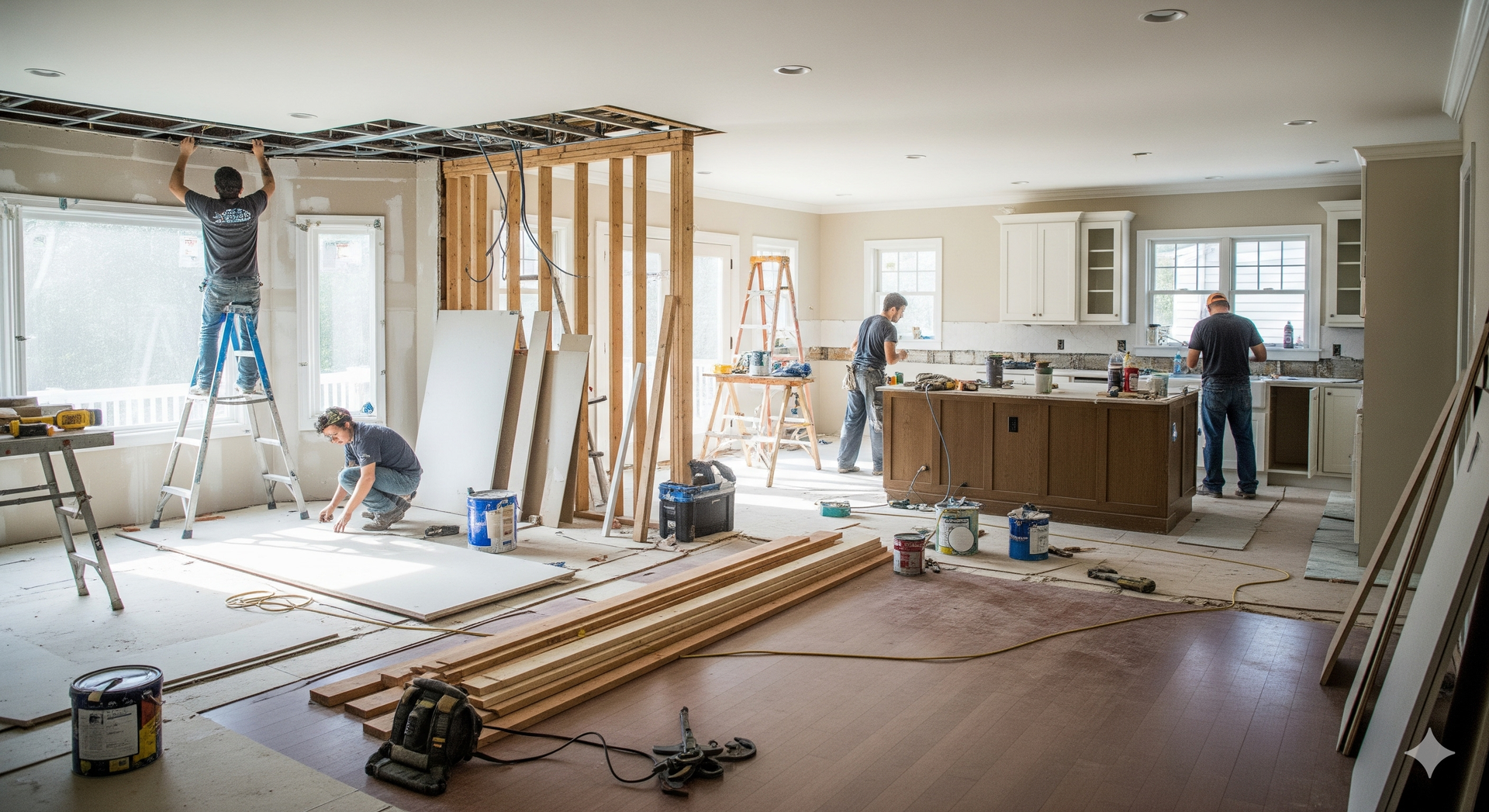Home remodeling in Delaware County featuring a modern renovated kitchen with stylish finishes
