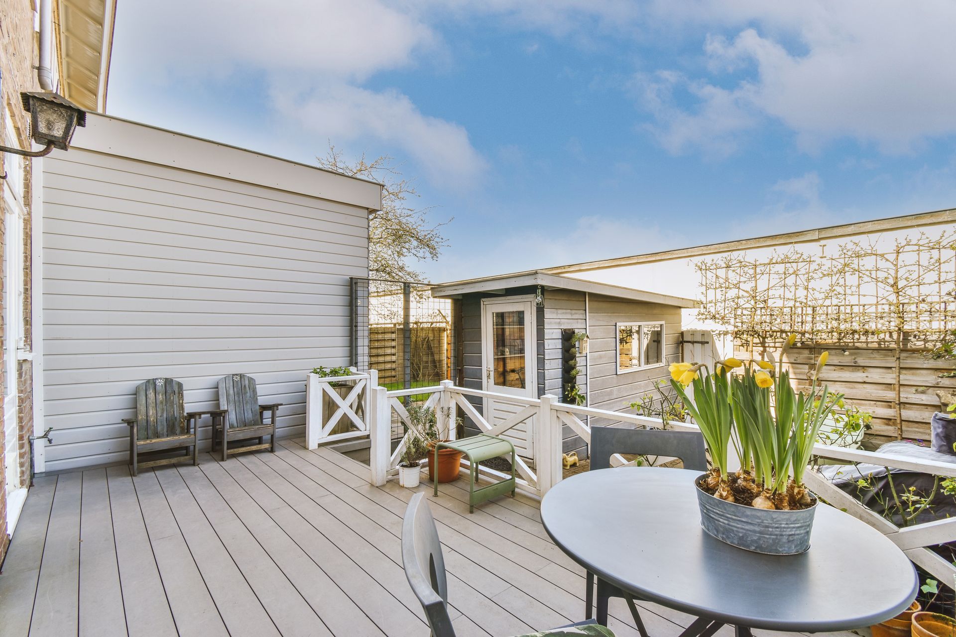 A photo of a recent deck installation by the professional team from McCauley Construction. 