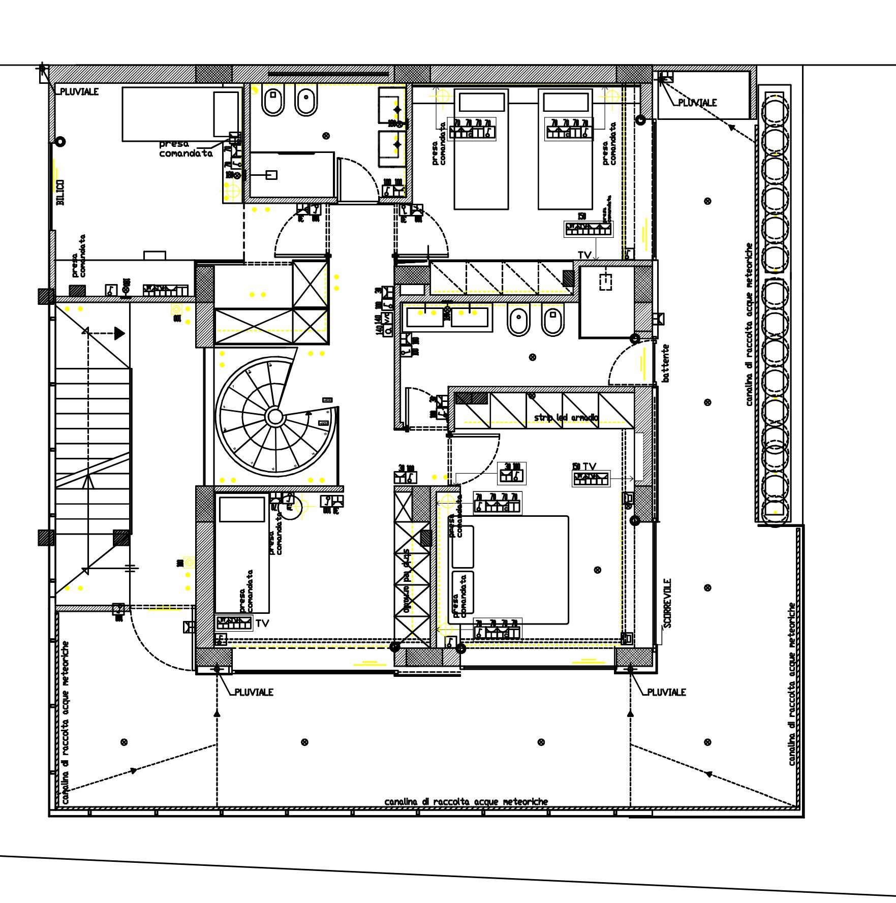 Planimetria villa al mare zona notte