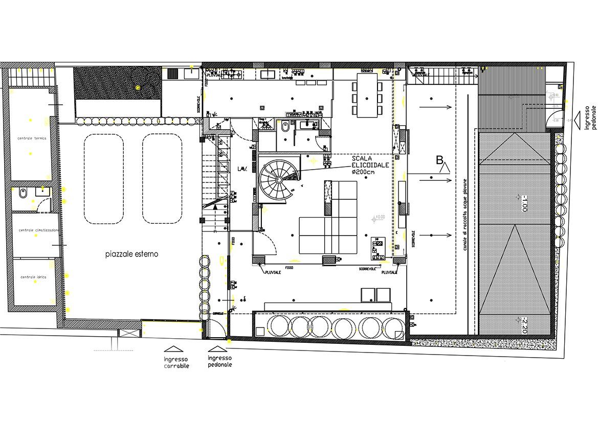 Planimetria villa al mare zona soggiorno