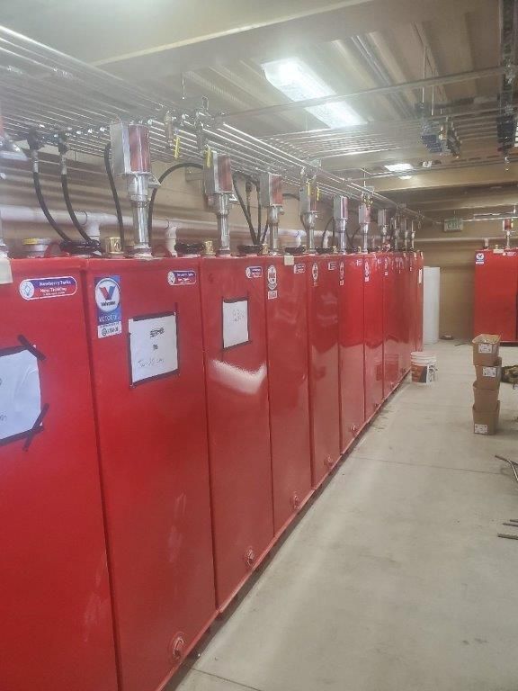 Row Of Red Boilers