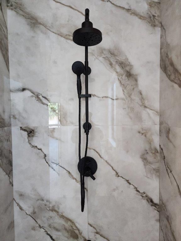 Black Shower Head On Marble