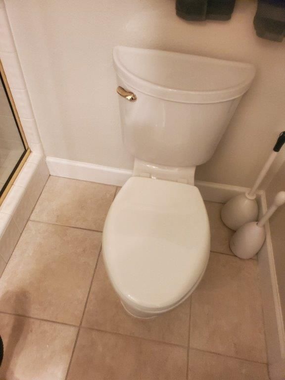 White Toilet With Brush