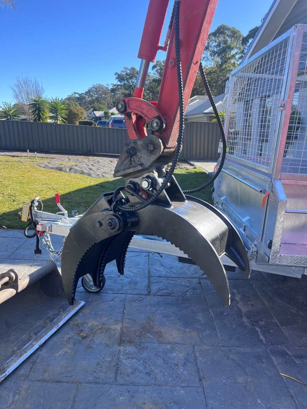 Excavator is Sitting on Top of a Trailer — Garrett's Excavation & Equipment Hire in Sanctuary Point, NSW