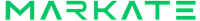 Green “MARKATE” logo text with a stylized triangular A on a white background