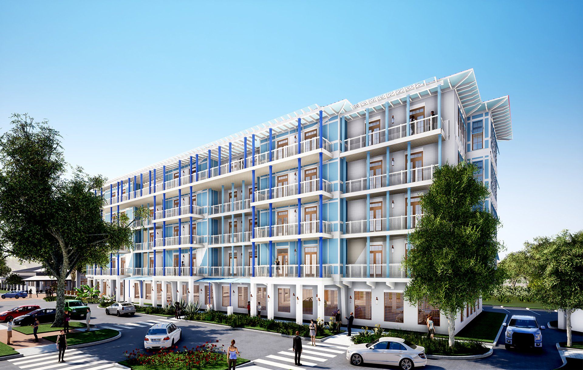 an artist 's impression of a large apartment building