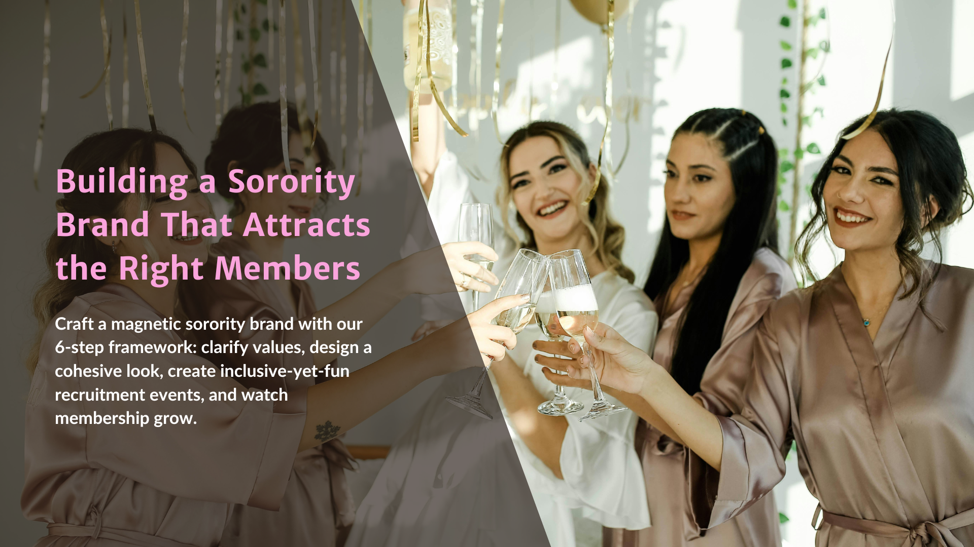 A group of women are standing next to each other holding champagne glasses.