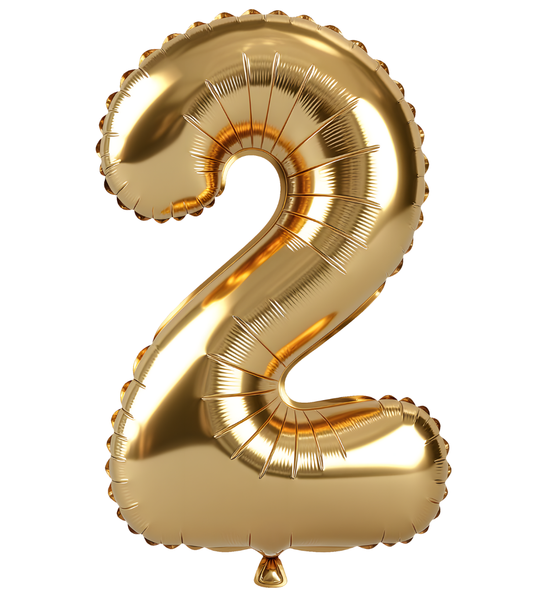 Gold #2 Mylar balloon