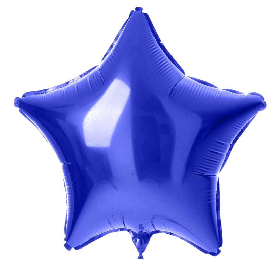 Single Royal Blue Star Mylar balloon