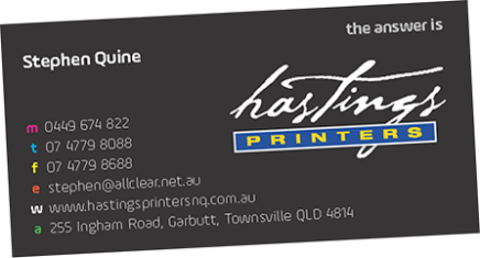 A selection of colors for business cards in Townsville