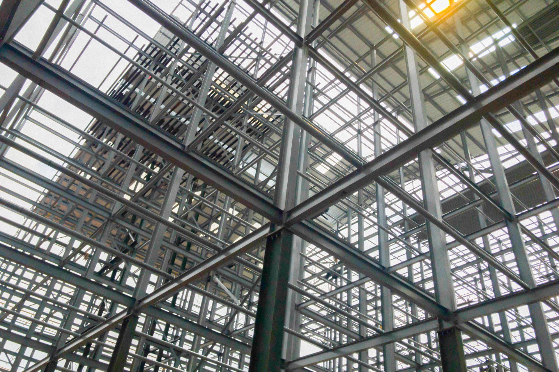 Looking Up at the Ceiling of a Building Under Construction — Kymar Steel Fabrications in Teralba, NSW