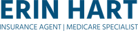 Erin Hart logo: Blue text, “Erin Hart” above “Insurance Agent | Medicare Specialist”.