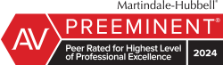 Martindale hubbell has been peer rated for highest level of professional excellence