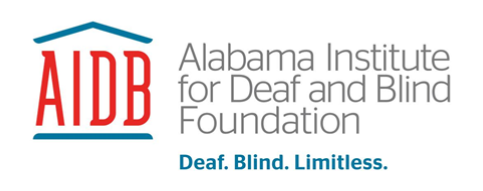 AIDB logo: red AIDB letters with blue house icon,