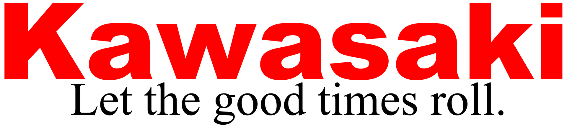 Kawasaki logo in red, with the tagline 