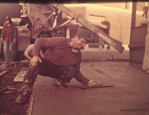 Old Image Of A Man Constructing Concrete Floor — Pittsburgh, PA — Ciriello Contracting, LLC