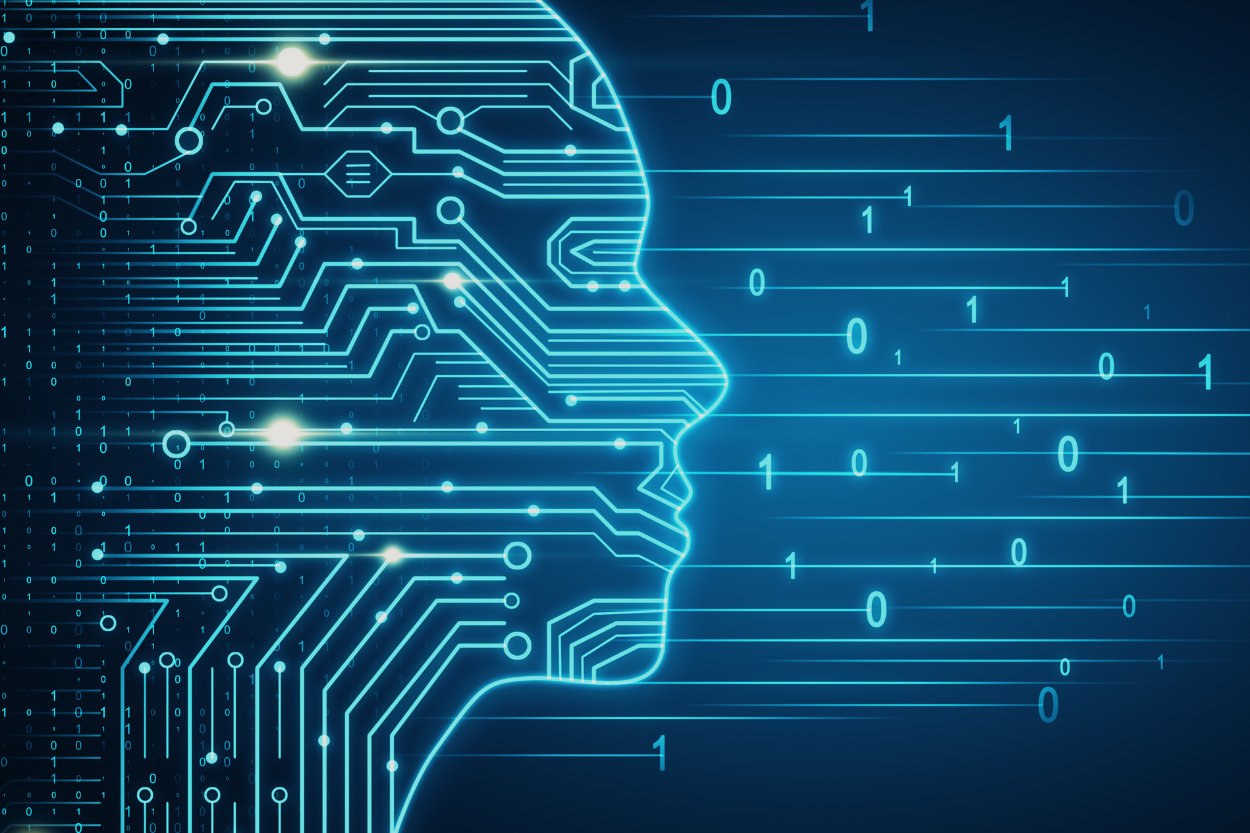 A silhouette of a person 's head made of a circuit board. for AI Blog: Agentic AI: 