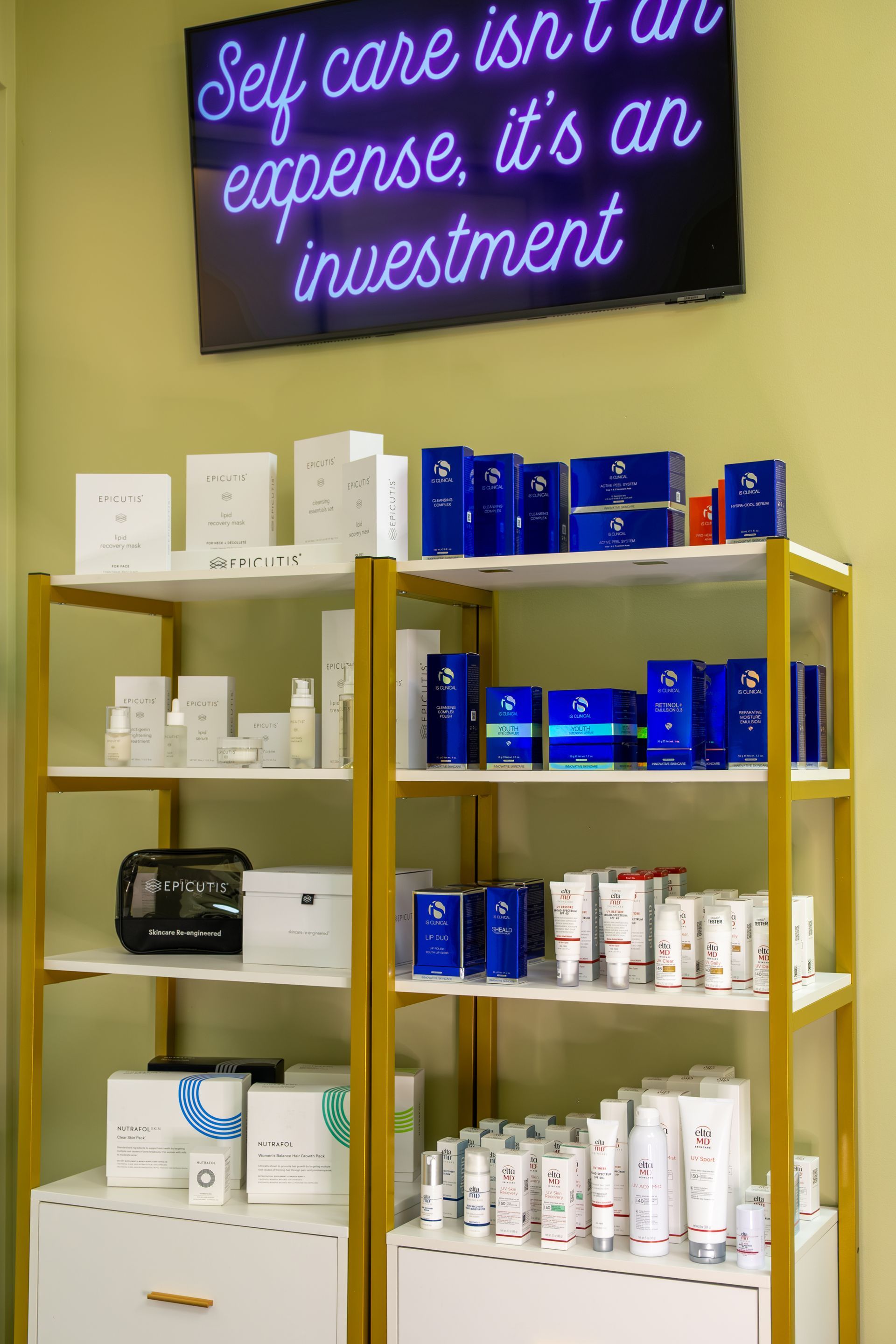 A sign that says self care isn 't an expense it 's an investment