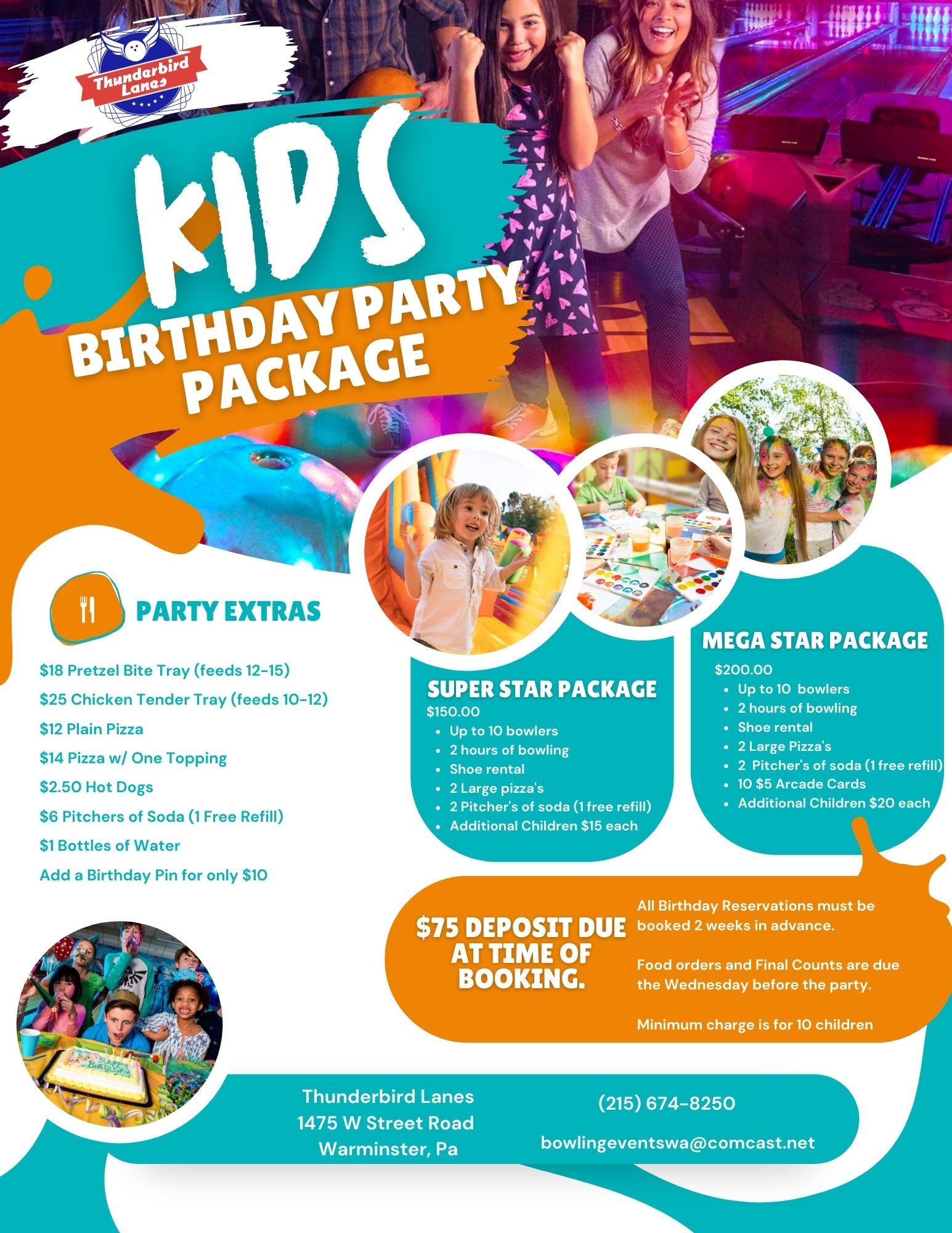 Kids Parties | Thunderbird Lanes