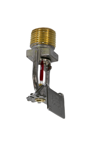 A close up of a fire sprinkler on a white background