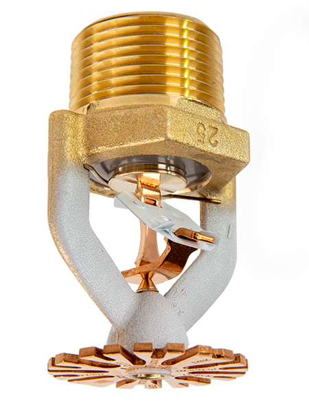 A fire sprinkler with the number 28 on it