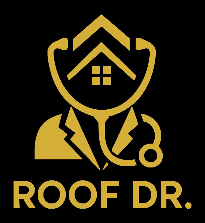 The logo for Roof DR. shows a doctor with a stethoscope around his neck.