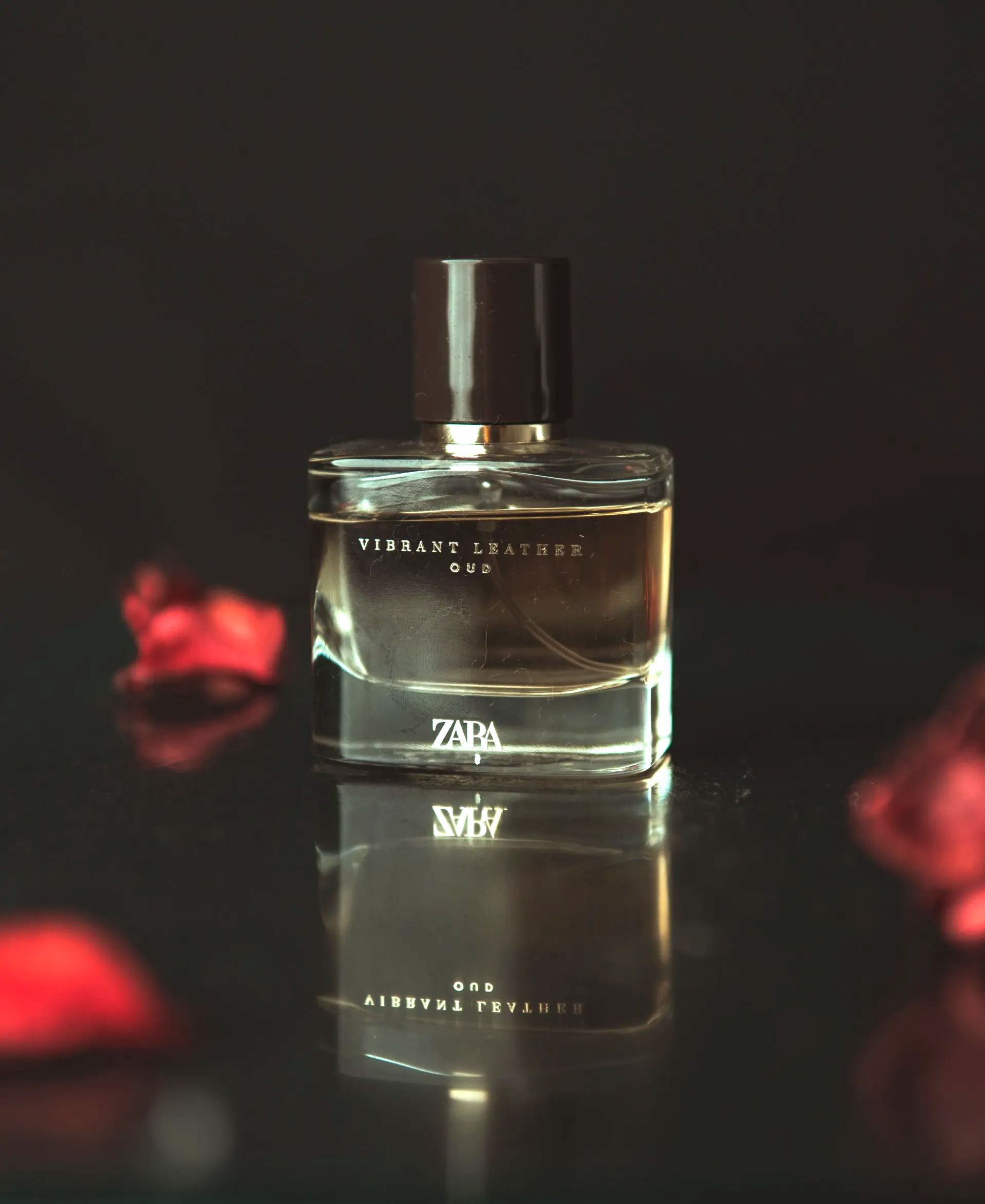 A bottle of zara perfume sits on a table