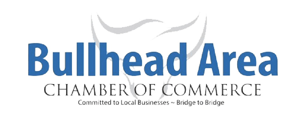 A logo for the bullhead area chamber of commerce