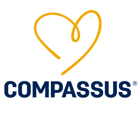 A logo for compassus with a heart in the middle