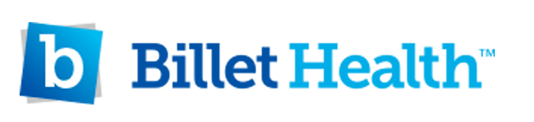 A blue logo for a company called billet health