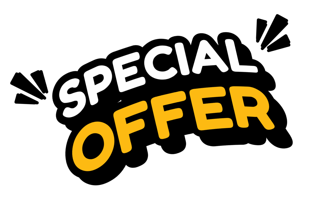 A black and yellow logo that says `` special offer '' on a white background.