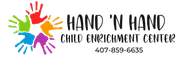 The logo for hand 'n hand child enrichment center