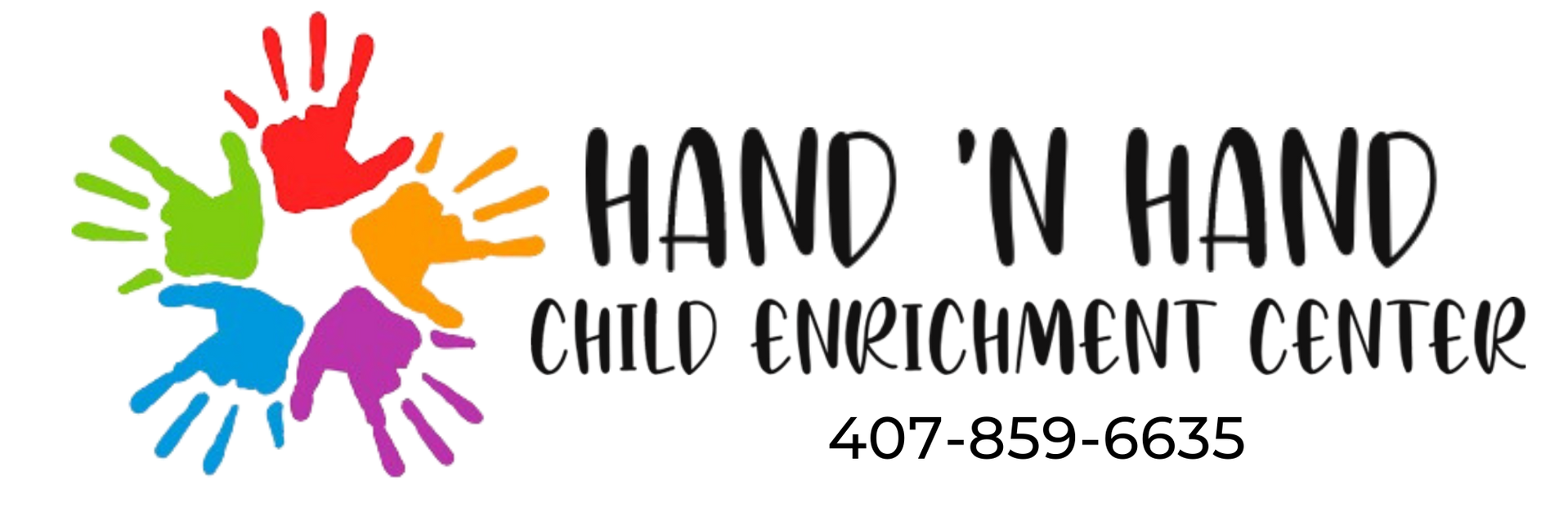 The logo for hand 'n hand child enrichment center