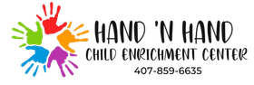 The logo for hand 'n hand child enrichment center