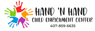 The logo for hand 'n hand child enrichment center