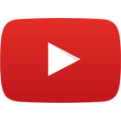 a red youtube icon with a white play button on a white background .