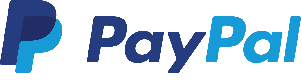 PayPal logo with a blue 