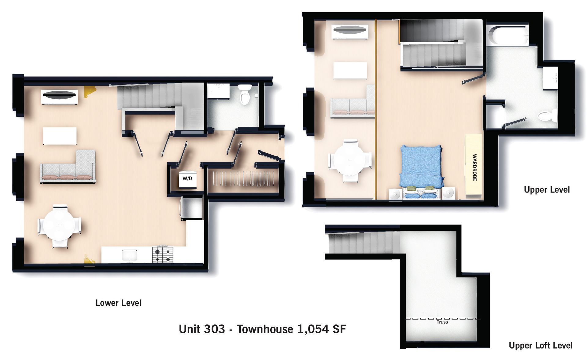Unit 303 - Townhouse-1054 SF