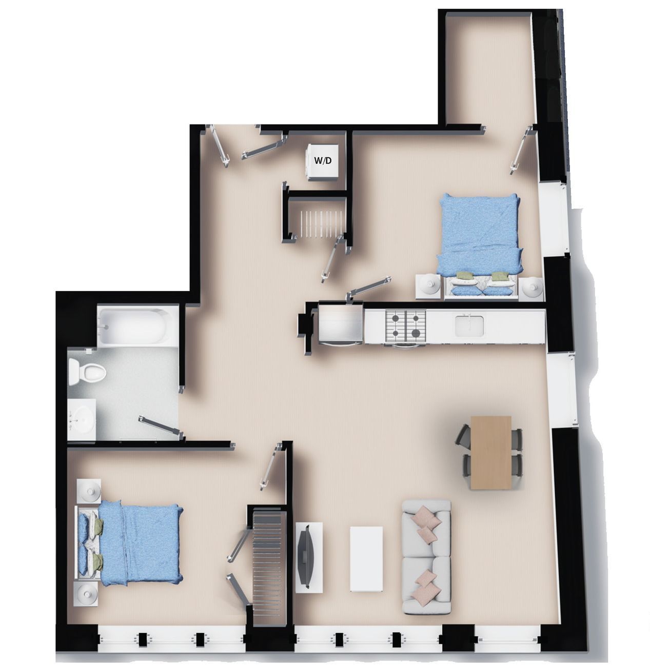 Unit 305- Studio- 591 SF