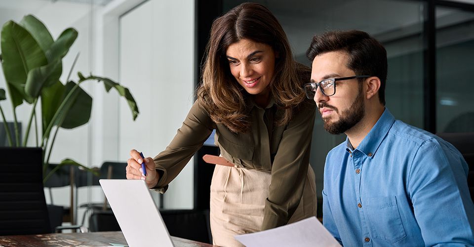 man with retirement advisor