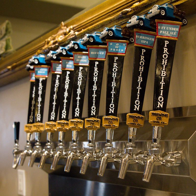 The word prohibition that is on a beer tap
