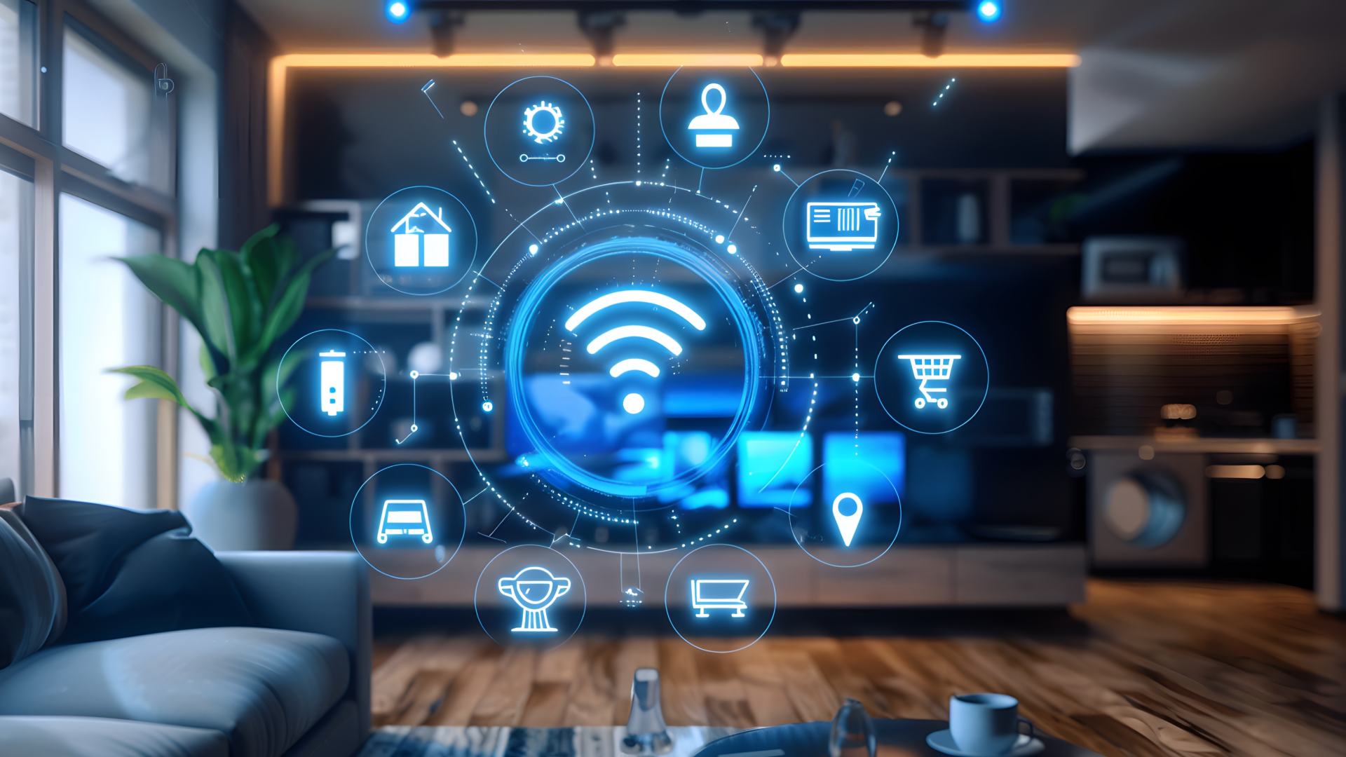 A living room with a couch , table , and television.