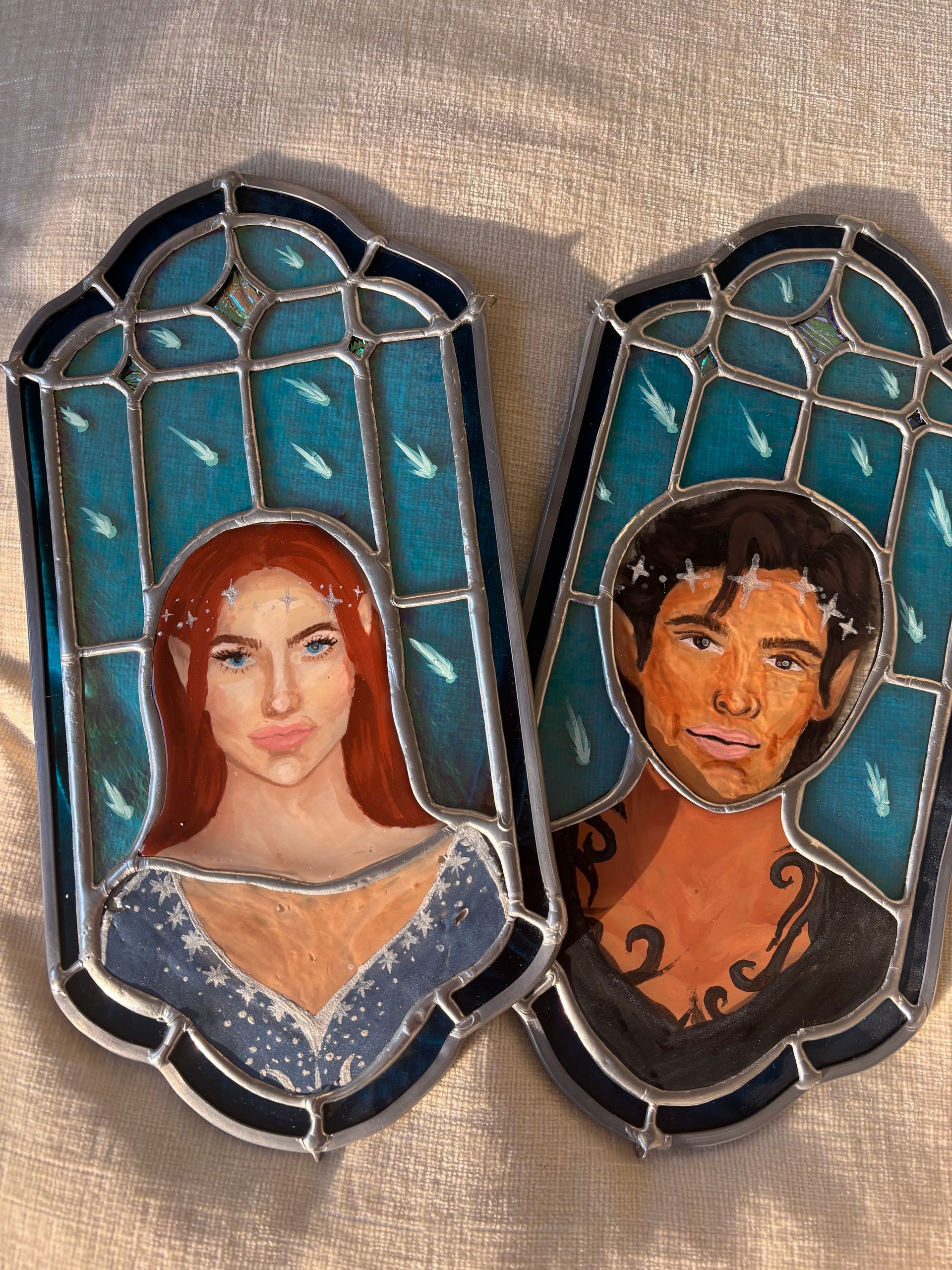 The High Lady and Lord of The Night Court Stained Glass Art