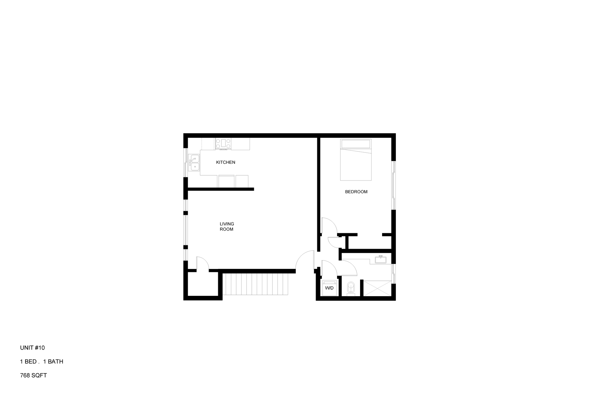 Floor Plan: Unit 10 1 bed 1 bath