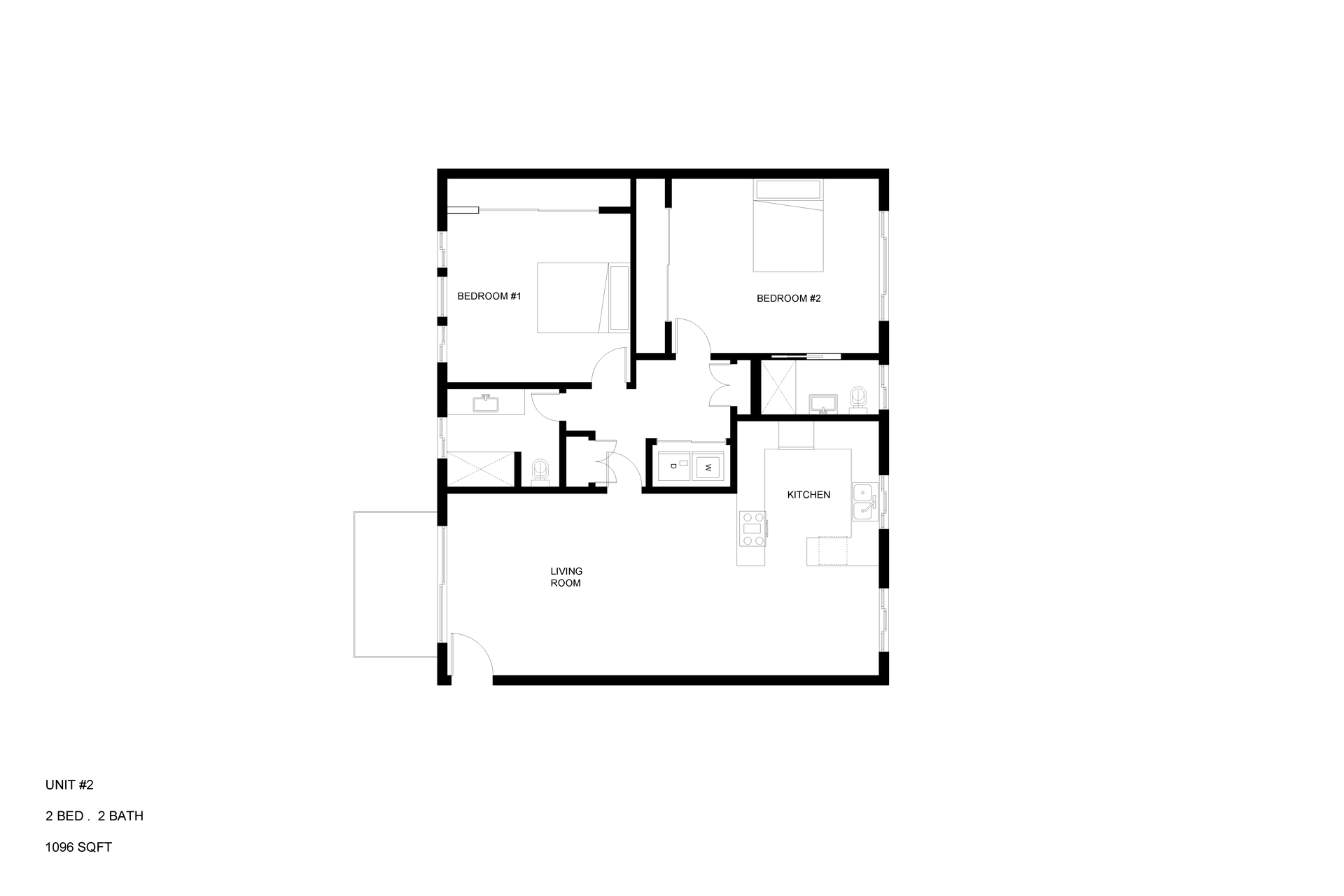 Floor Plan: Unit 2 2 bed 2 bath