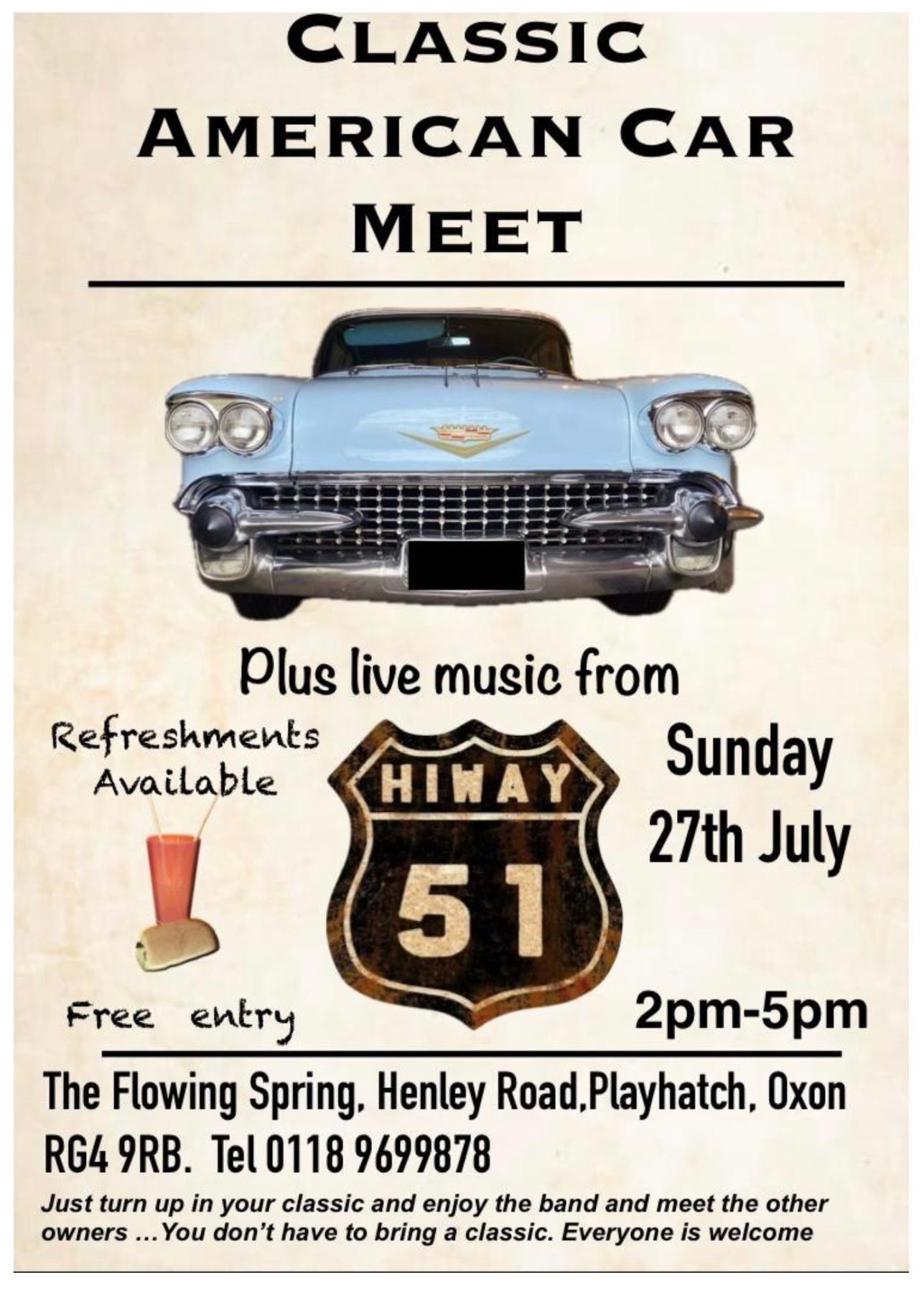 Classic American Car and Bike Meet plus Hiway51 at The Flowing Spring
