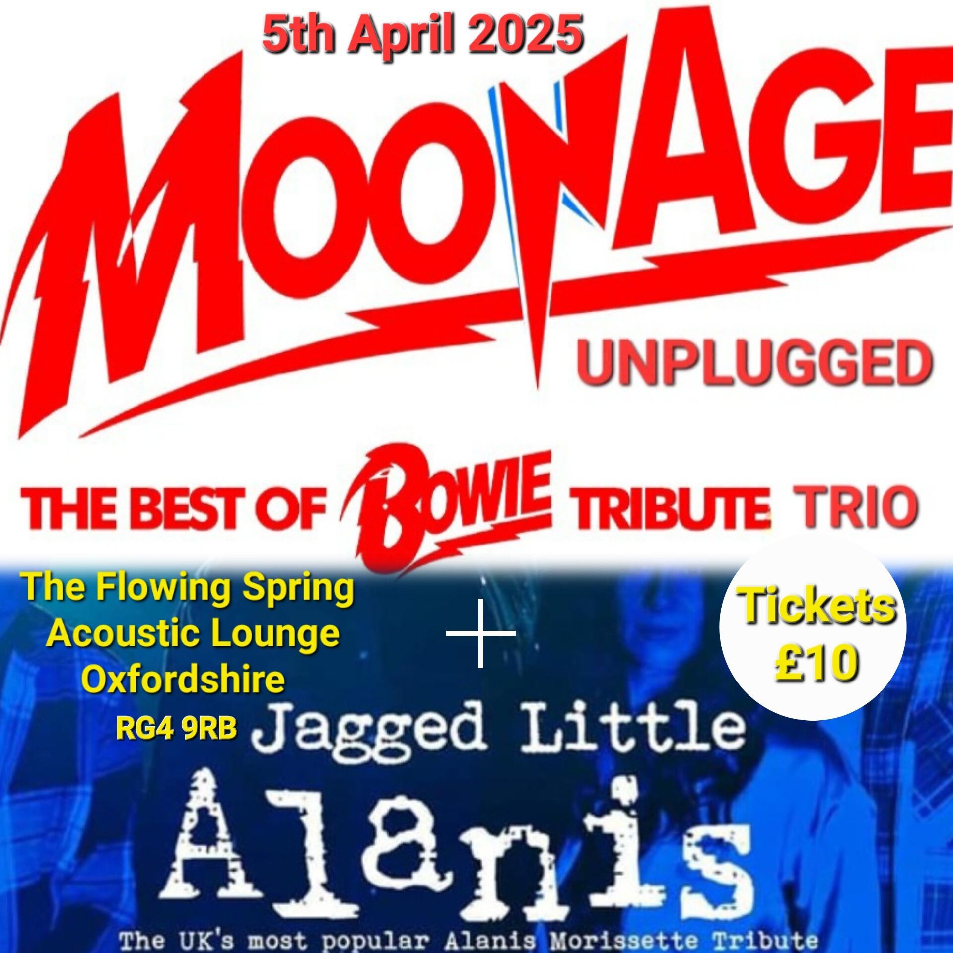 Moonage Unplugged and Jagged Little Alanis at The Flowing Spring