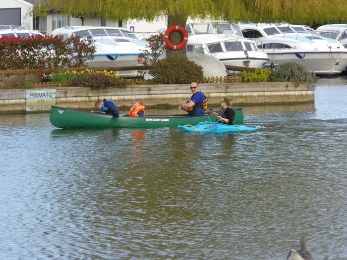 canoe and kayak together on River Bure.