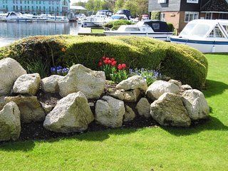 Rockery in garden outside Wherry cottage, Peninsula Cottages.